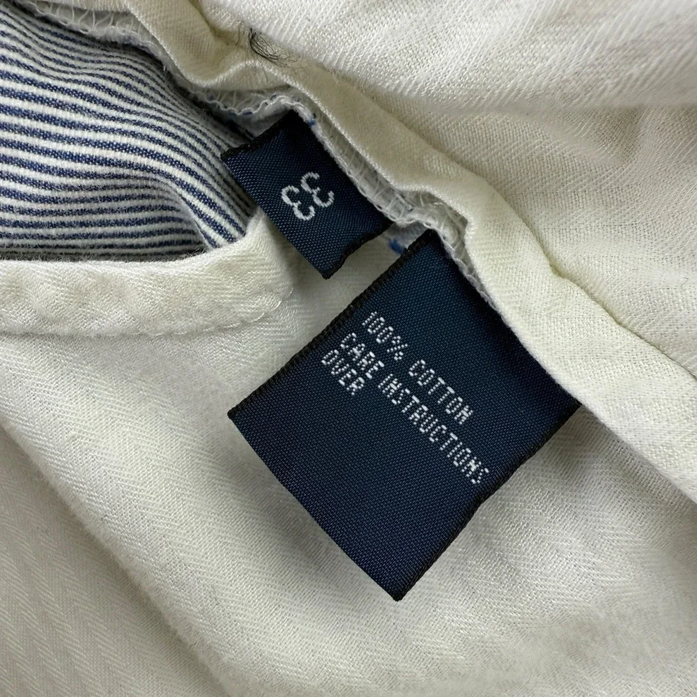 Polo Ralph Lauren Blue White Stripe Cinch Back Shorts Flat‎ Front Men's 33x10